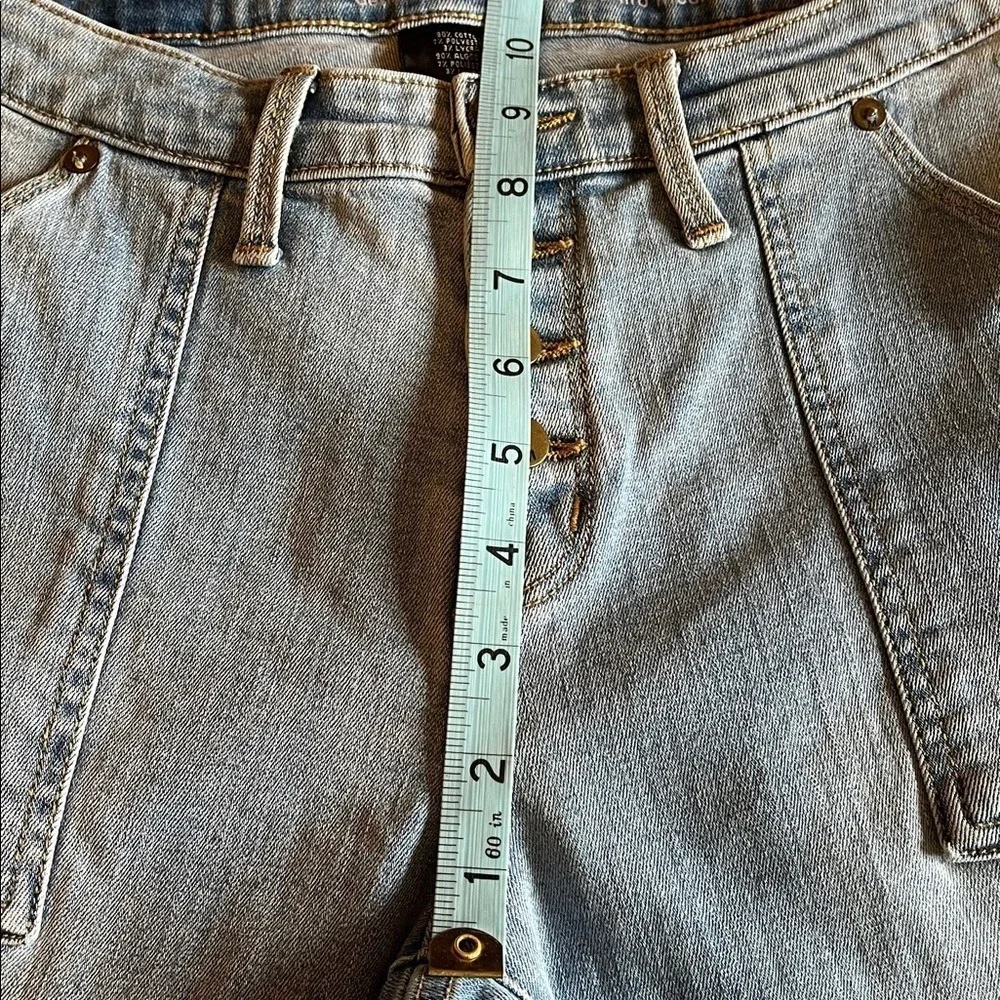 Mossimo Mid Rise Skinny Jeans Womens 31 Light Wash Button Fly‎ Patch Pocket Blue
